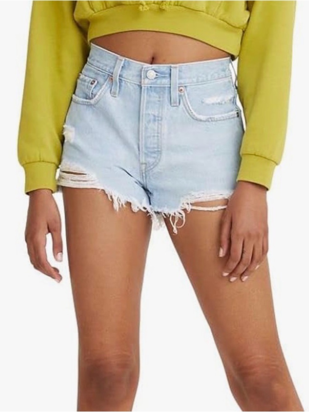 Levi's Light Blue Distressed Cutoff Denim Shorts